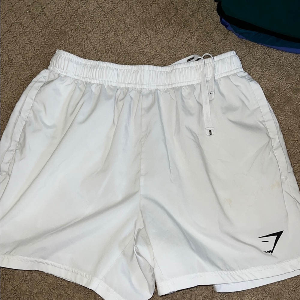 Men’s White Gymshark Athletic Shorts